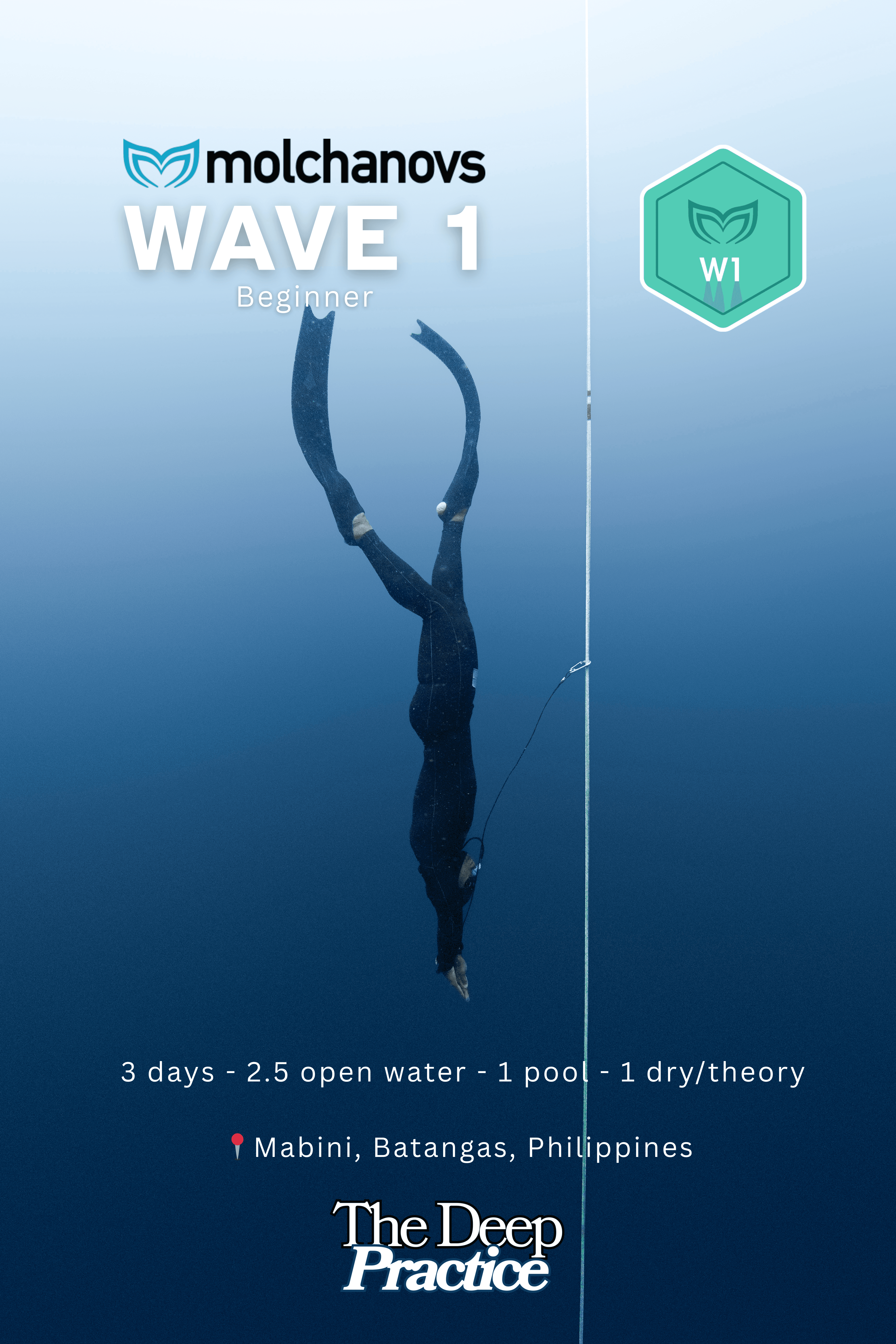 Molchanovs Wave 1 freediving course training in Mabini Batangas Philippines